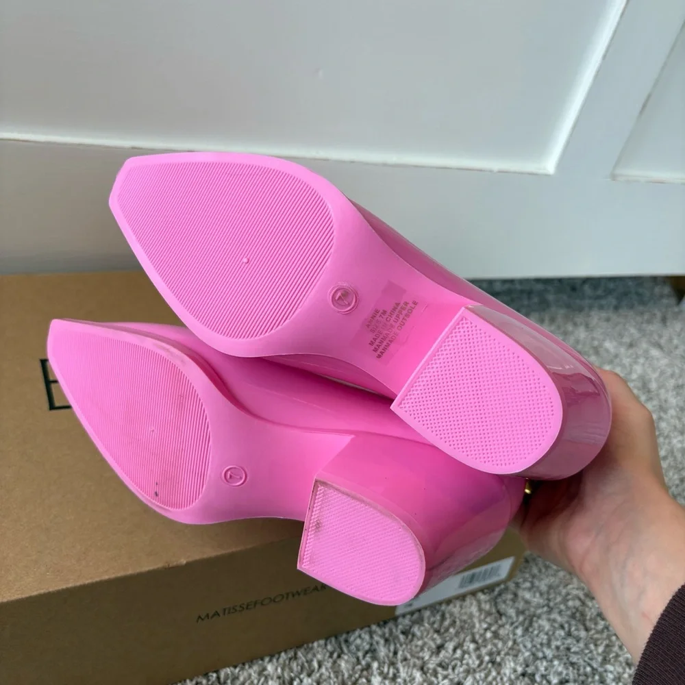 NIB Beach by Matisse Women's Annie Cowboy Rain Boots in Pink Size 7 Barbie - Picture 6 of 9